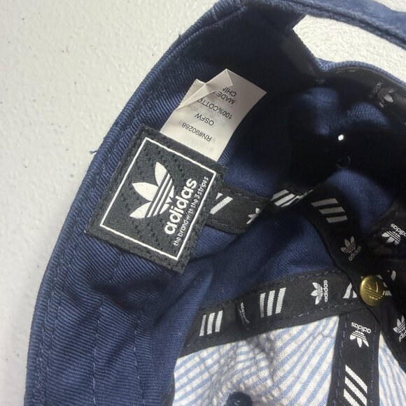 Adidas Originals Navy Blue Trefoil Dad Hat – Adjustable Cotton Baseball Cap - Picture 3 of 4